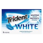 TRIDENT WHITE PEPPERMINT GUM 16PC X 9 PACK